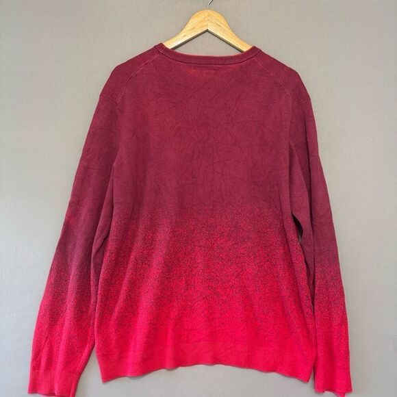 Calvin Klein Red Men’s Knit Sweater Splatter Style Size Large Cotton Blend - Picture 8 of 15